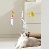 Chatoll 3 Stück Katzenspielzeug Katzenangel, an Türrahmen Hängenden Katzenspielzeug Spielmaus, Für Bewegung der Katze, Interaktives Katzenspielzeug Selbstbeschäftigung(Kombination 2)