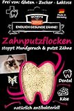 QCHEFS Zahnputzflocken Katze: Natürlich antibakterielle Zahnpflege bei Mundgeruch- Zahnstein & Zahnfleischentzündung